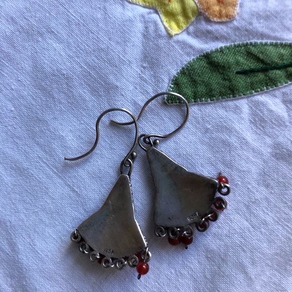 Vintage Boho Sterling Silver Earrings - Picture 4 of 6